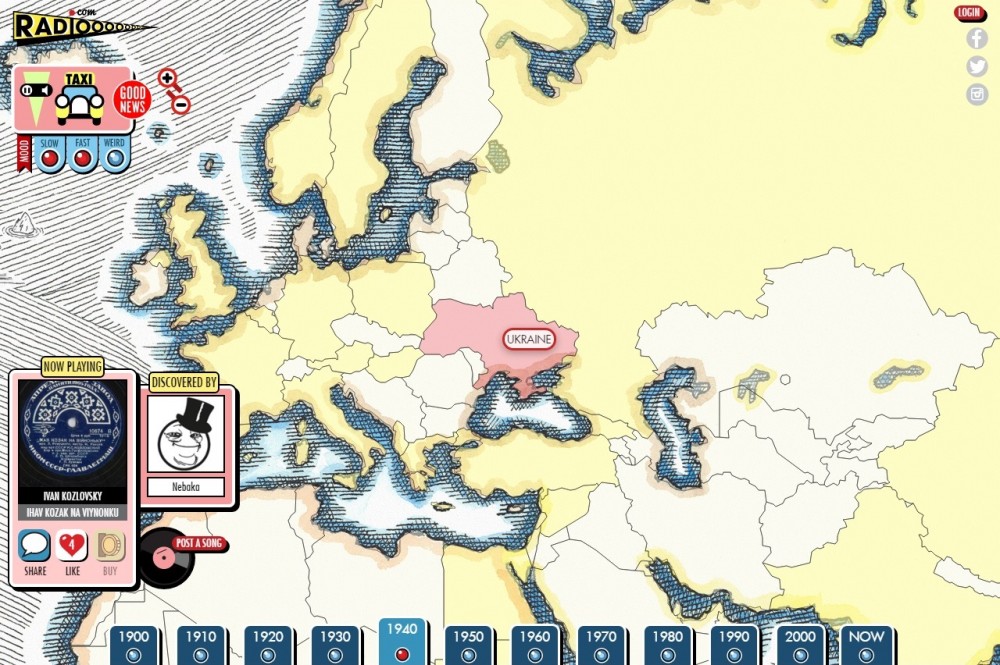 Музыкальный сервис Radiooooo