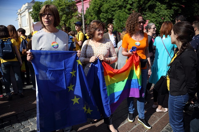 Член Европарламента Ребека Хармс на Марше равенства в Киеве