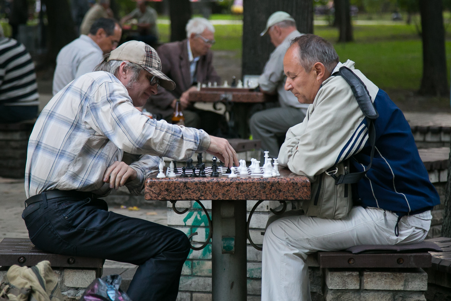 Шахматисты в парке Шевченко в Киеве