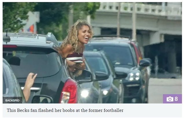 Девушка увидела Бекхэма в авто и совершила неожиданный поступок (фото)