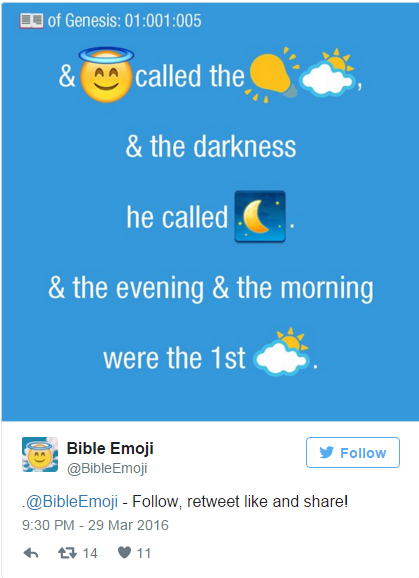 "Нехай прибуде з нами смайлик!": Біблію проілюстрували мовою Емодзі