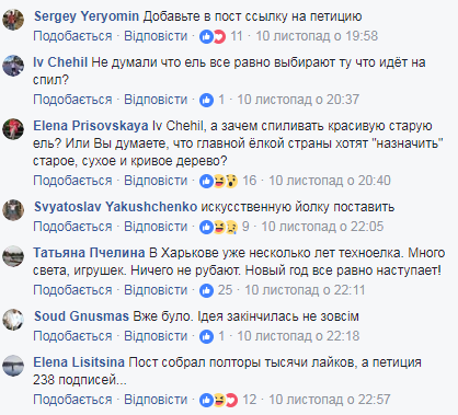 Киевляне не хотят, чтобы рубили "живое" дерево на главную елку страны