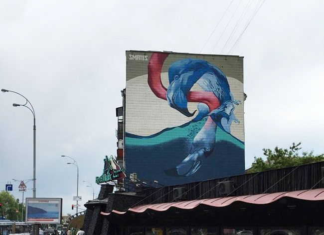 Мурал Фламинго на Леси Украинки