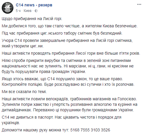 Активісти прибрали Лису гору в Києві після табору ромів (фото)