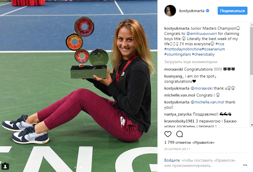 15-летняя украинская теннисистка покоряет Australian Open: личные фото Марты Костюк