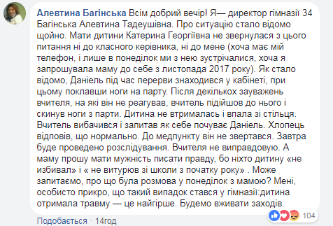 "Новий підхід у вихованні?": у столичній гімназії побили учня (фото)