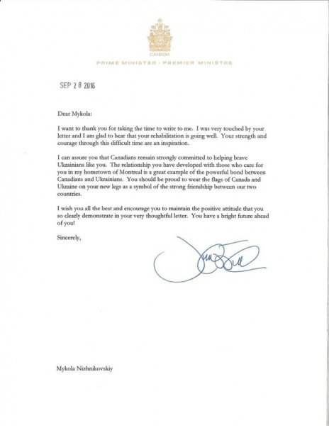 Искалеченный на Донбассе мальчик встретился с Джастином Трюдо