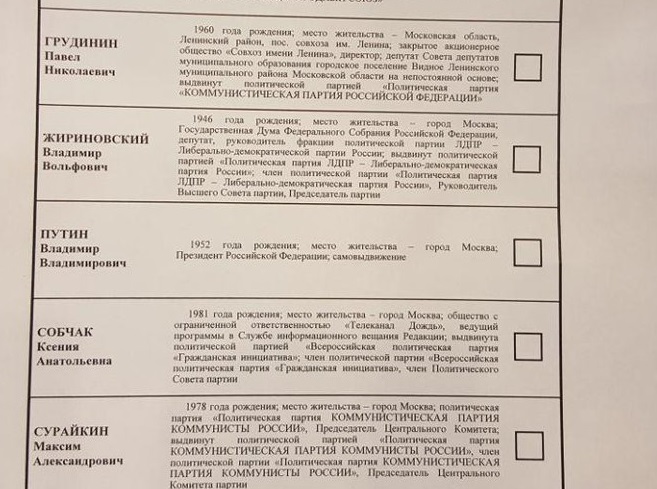 &quot;Просто стыд&quot;: соцсети всколыхнул вид бюллетеня на президентские выборы в РФ (фото)