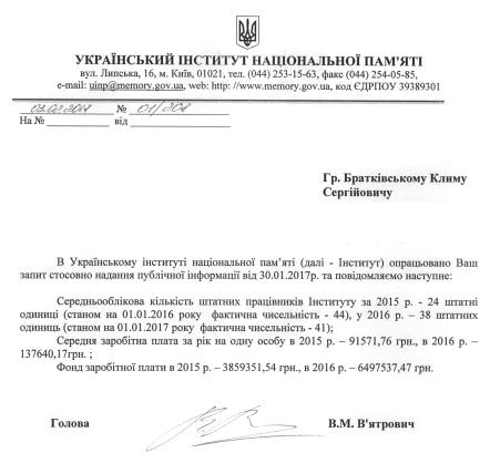 Стало відомо у скільки обходиться українцям інститут пам'яті
