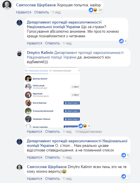 "Хорошая попытка": наркополиция спросила украинцев, как они относятся к легализации