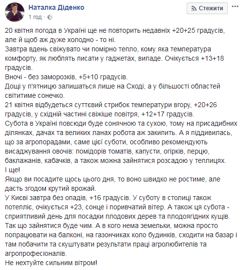 "Субота буде сонячною": синоптик розповіла про погоду на найближчі дні