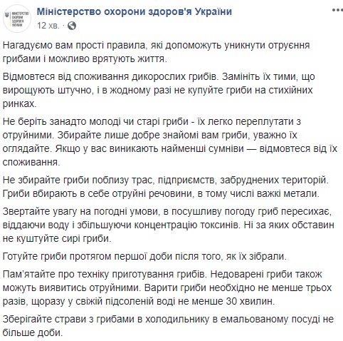 "Спасут жизнь": в Минздраве рассказали, как правильно употреблять в пищу грибы