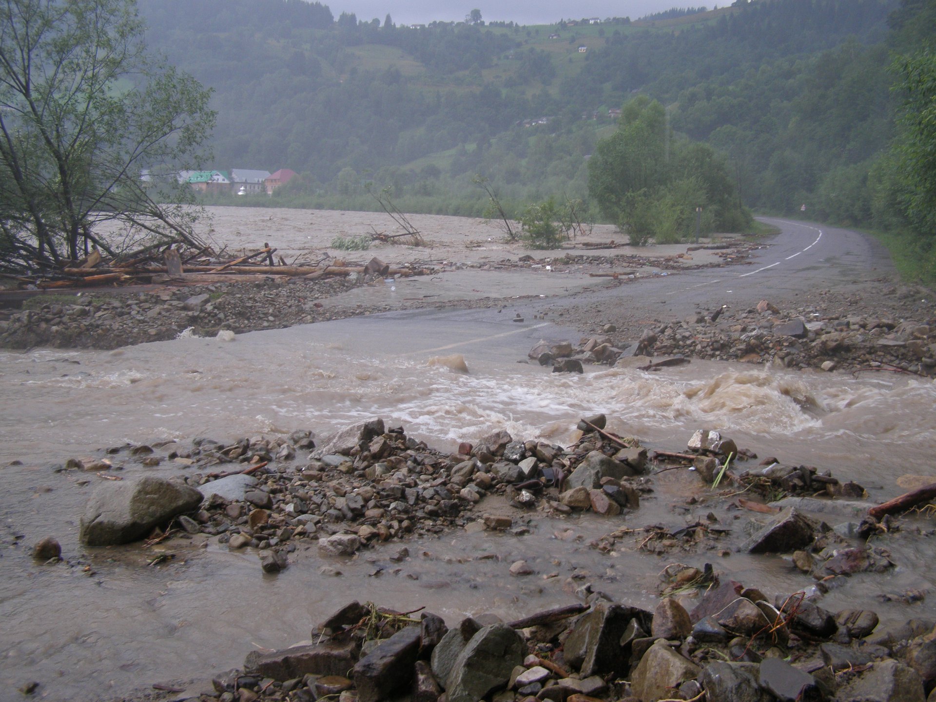 Разрушительное наводнение в Карпатах: как это было в 2008-м (фото)