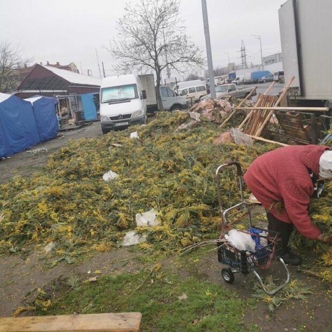 У Києві утворилося величезне звалище квітів після 8 березня (фото)