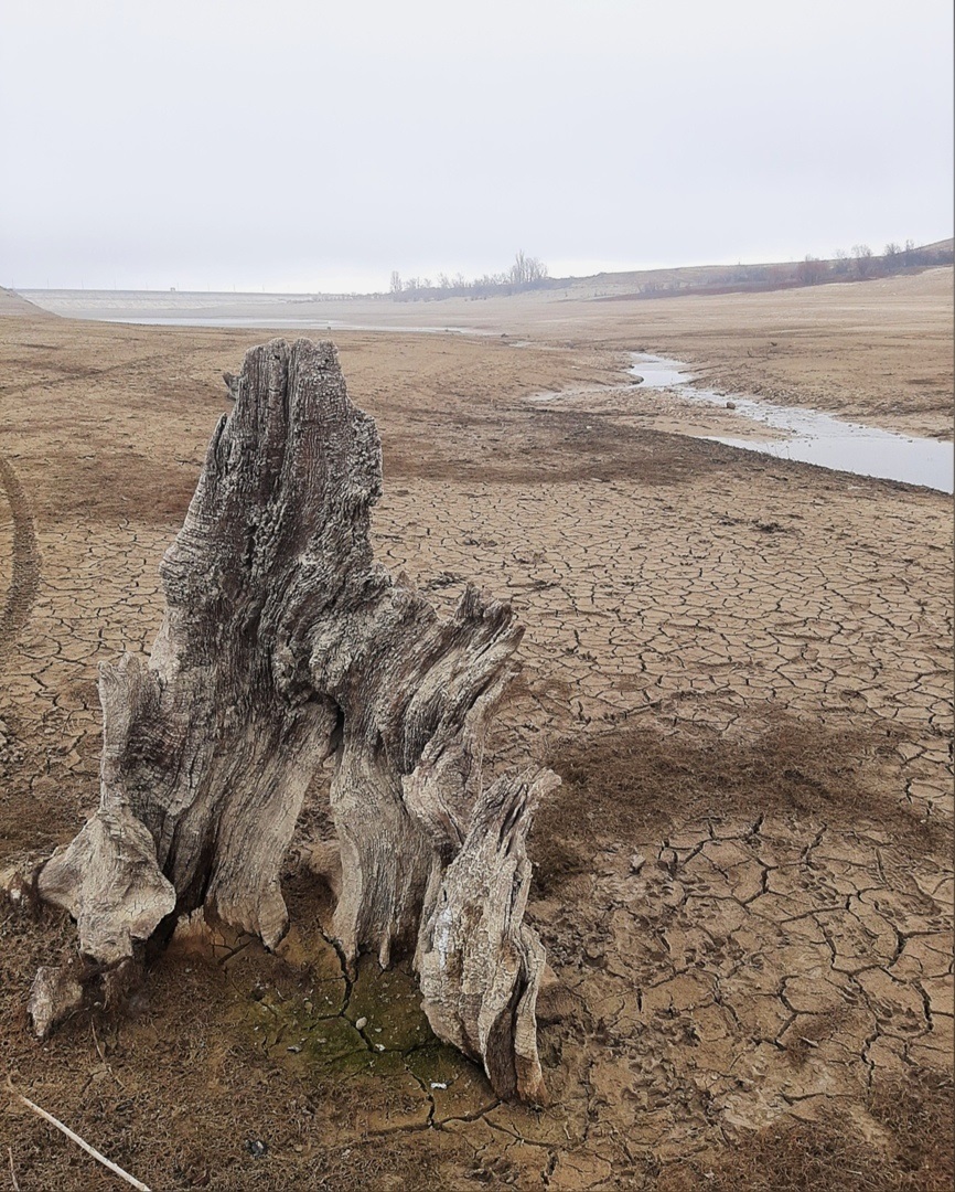 У Криму пересохло стратегічне водосховище: залишилася калюжка