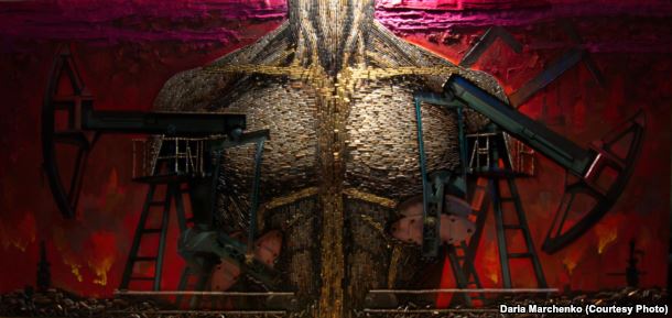 У Києві проходить виставка картин про АТО, створених з гільз