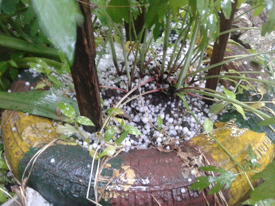 В Николаеве неожиданно выпал град