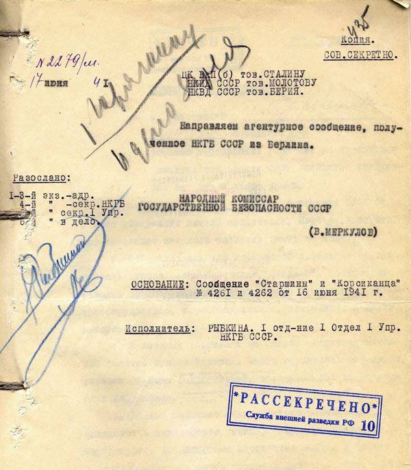 Точна дата нападу Німеччини на СРСР була відома за 11 днів - розвідка