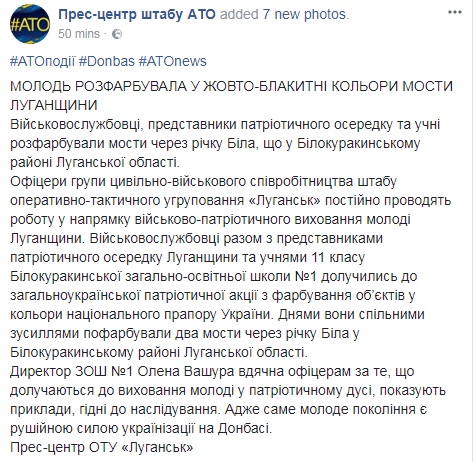 В Луганской области молодежь сделала патриотичными два моста