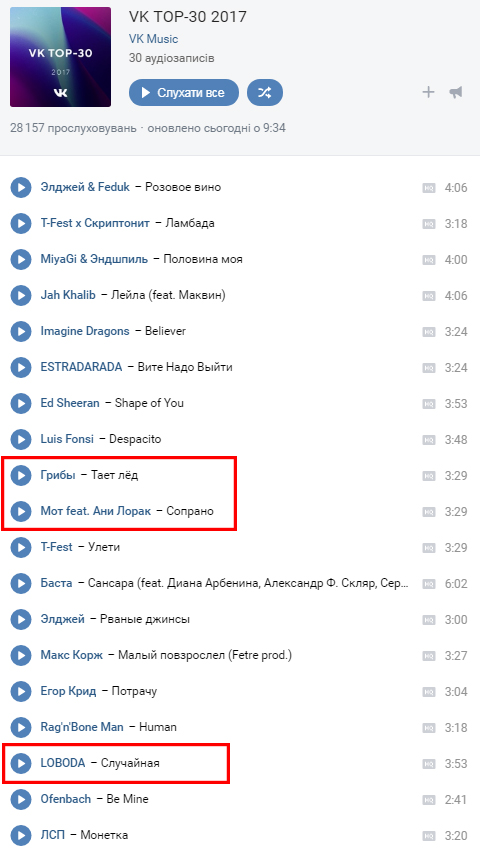 Нежданчик: украинские песни в топе самых популярных в запрещенной российской соцсети