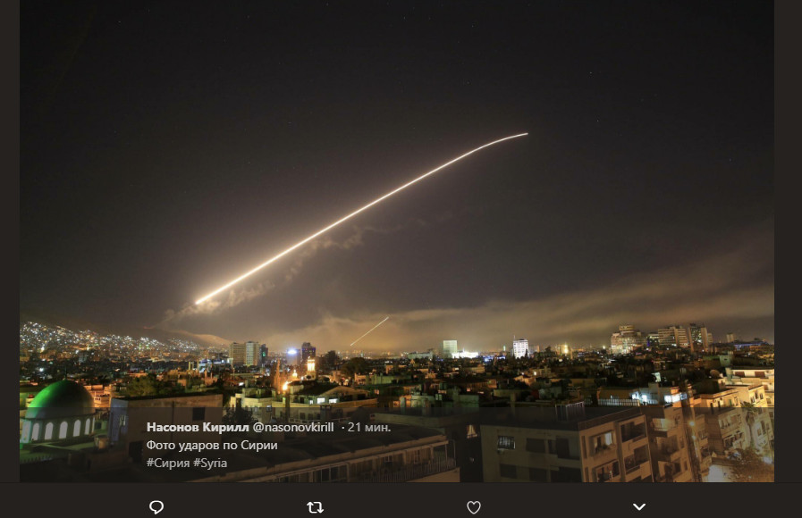 Ракетный удар по Сирии