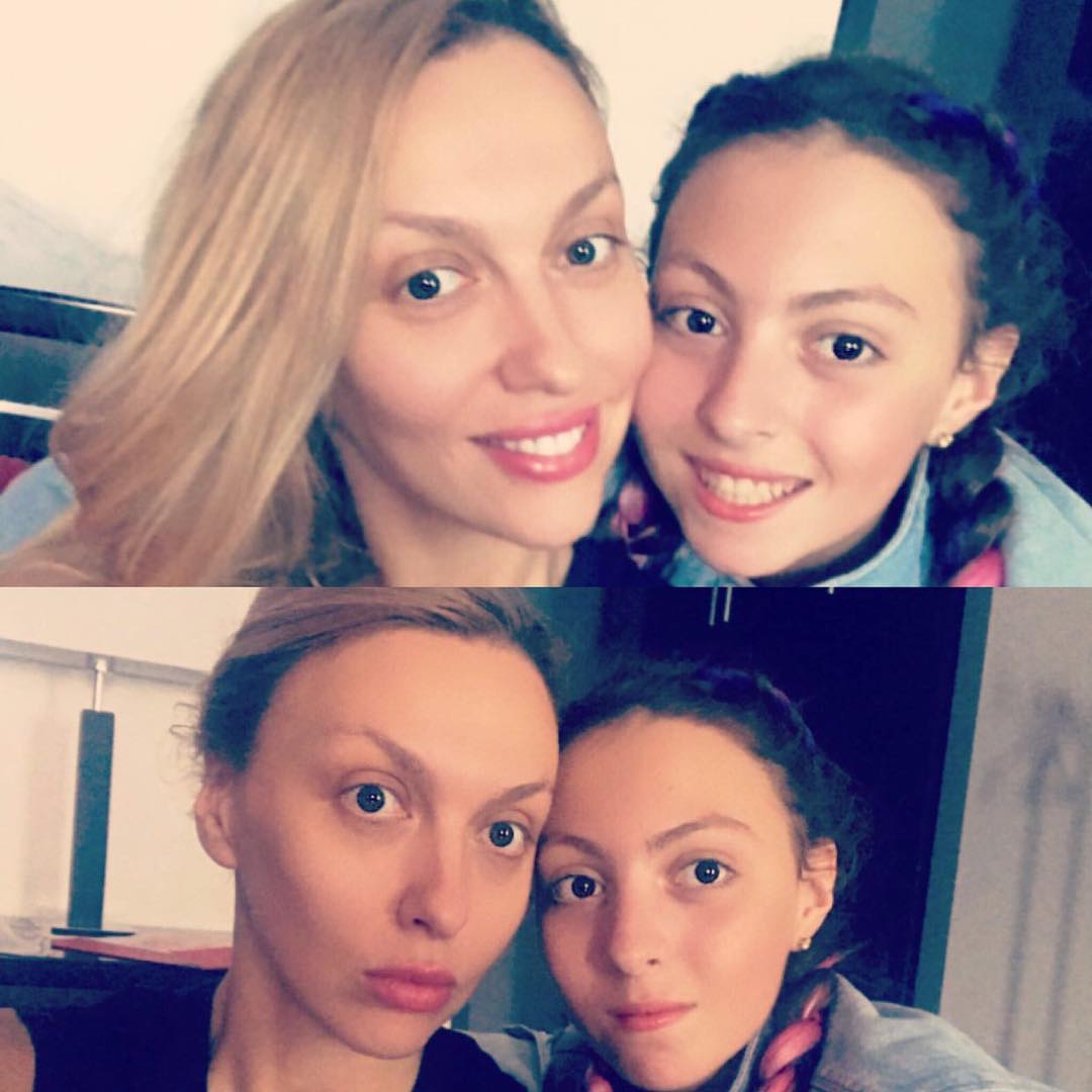 Оля Полякова с дочкой Машей