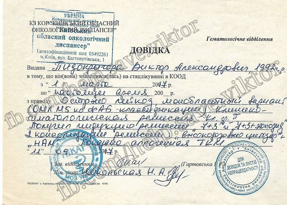 Шанс на жизнь: в сети просят помочь онкобольному украинцу