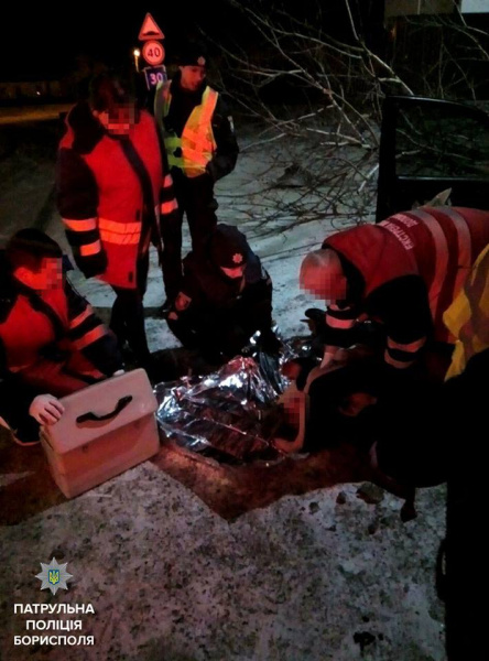 У Борисполі п'яна жінка за кермом знесла стовп і дерево