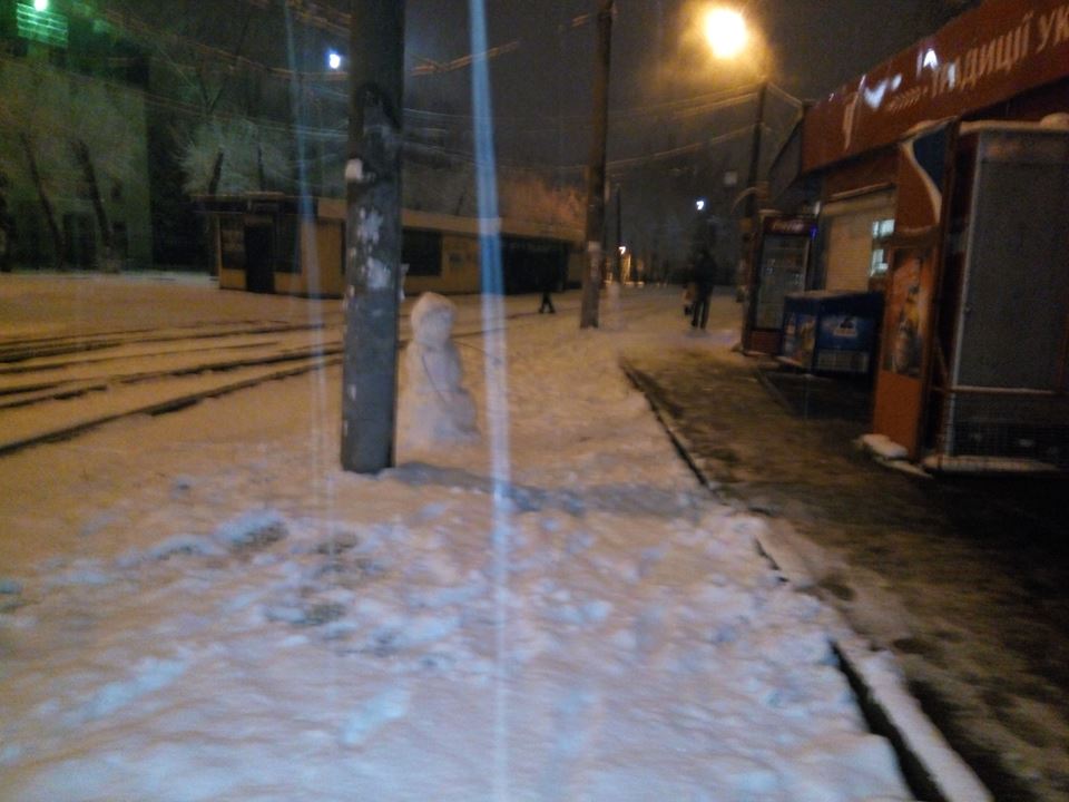 Трохи креативу: жителі Кривого рогу ліплять дивних істот з снігу