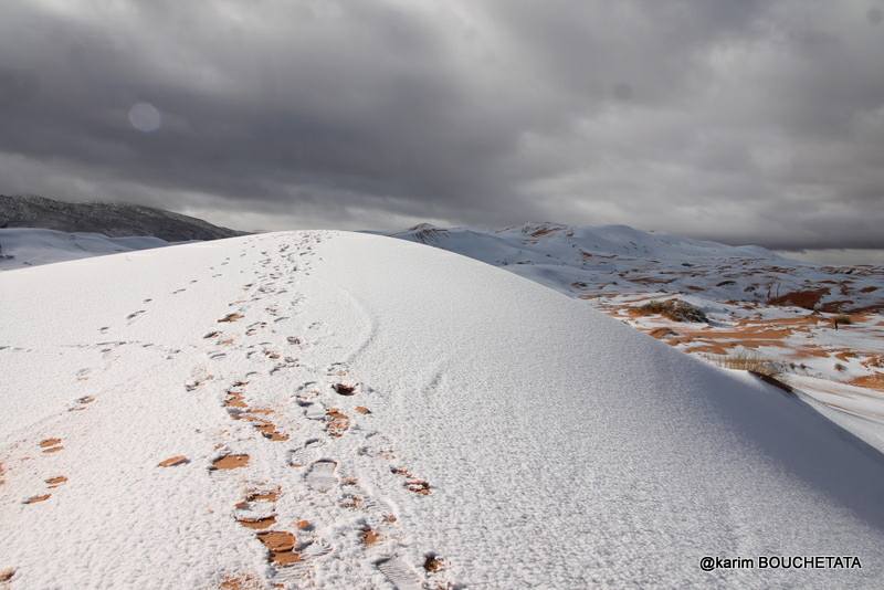 У пустелі Сахара знову снігопад (неймовірні фото)