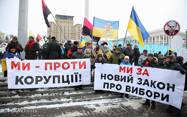 Как в Киеве активисты протестовали против выборов президента в РФ: яркий фоторепортаж