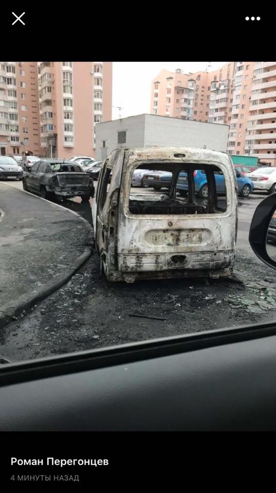 "Було дуже страшно": під Києвом загорілося кілька авто (фото, відео)