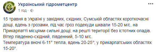 Местами сильные дожди: синоптики рассказали о погоде на вторник
