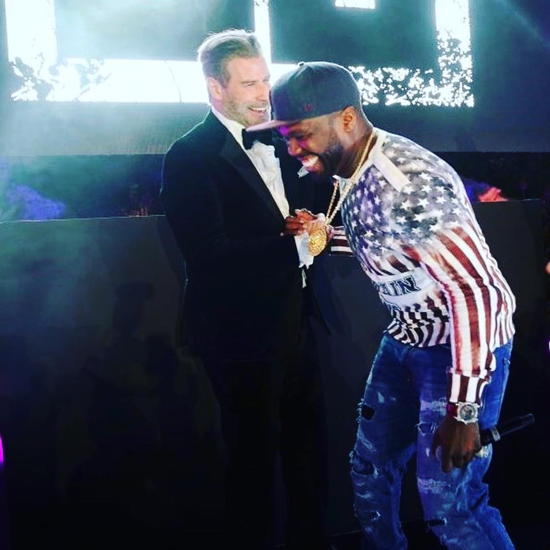 Канны 2018: Джон Траволта поразил неожиданным появлением на сцене с 50 cent (видео)