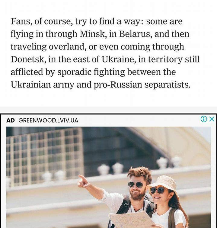 "Через Донецьк в Київ": американський журналіст обурив українців статтею про фінал ЛЧ