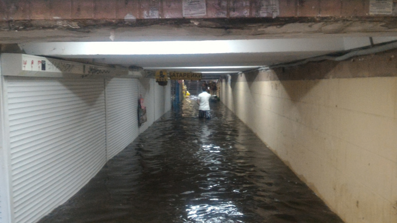 В Киеве жестко затопило переход на Шулявке: появились забавные мэмы (фото)