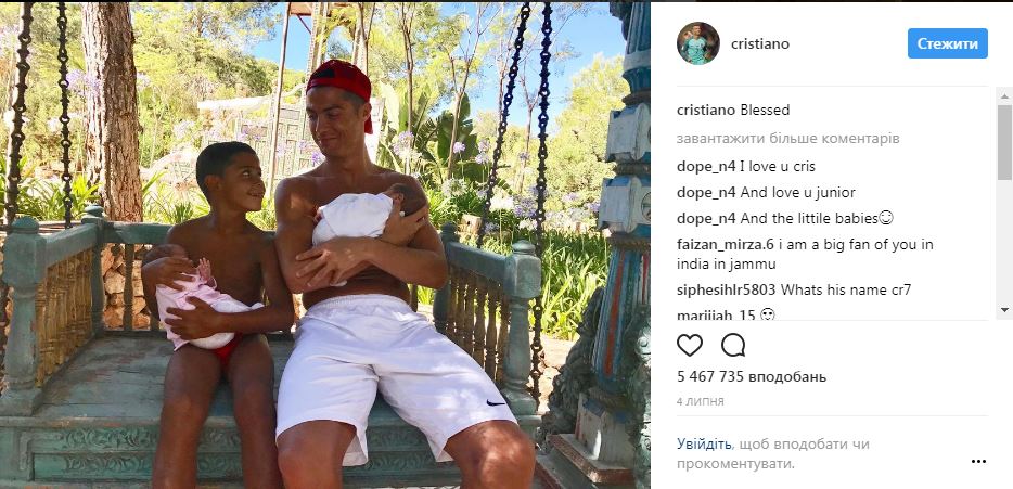 Роналду впервые станет отцом ребенка не от суррогатной матери