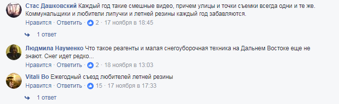 &quot;Керлинг по-приморски&quot;: в сети показали последствия первого снега во Владивостоке (видео)
