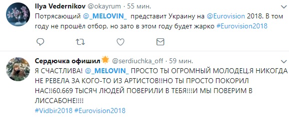 "Мы верим в тебя на Евровидении": украинцы радуются победе MELOVIN