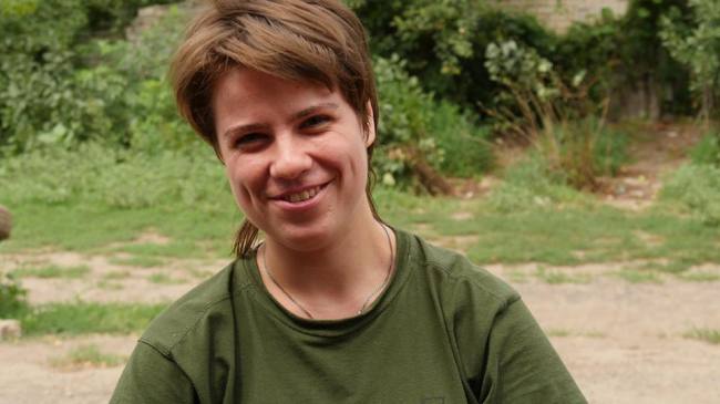 Украинская правозащитница Виктория с позывным Кнопка