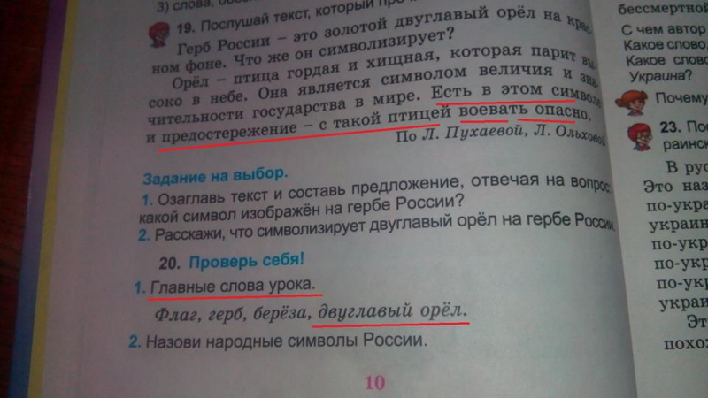 "Флаг Расії - наш сімвал": Ницой рассказала о детском учебнике из РФ в школе под Киевом (фото)