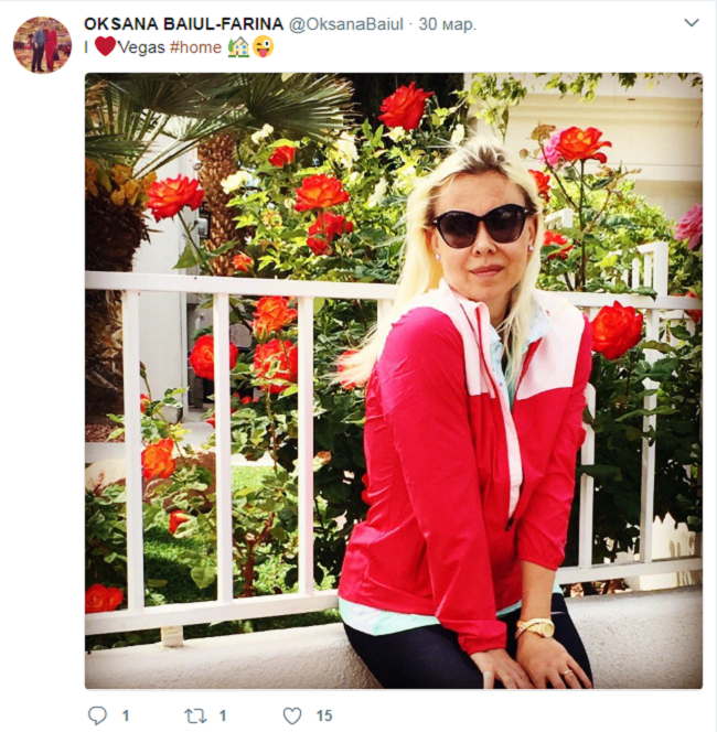 Оксана Баюл у США