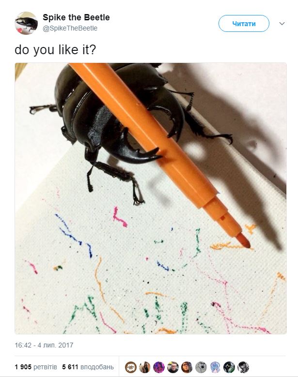 В Японії жука-оленя зробили художником