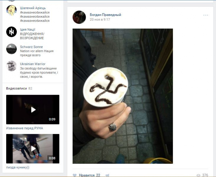 Поклонник Гитлера: сын нардепа Попова оказался активистом националистического движения