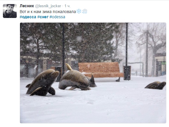 Соцмережі обговорюють снігопад в Одесі