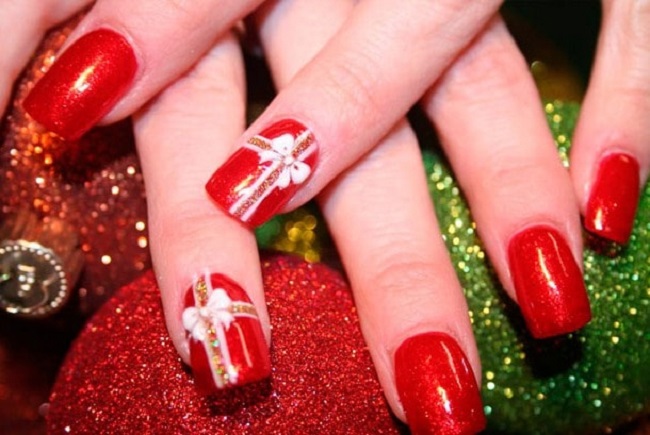 Маникюр на Новый год 2017: идеи дизайна с фото