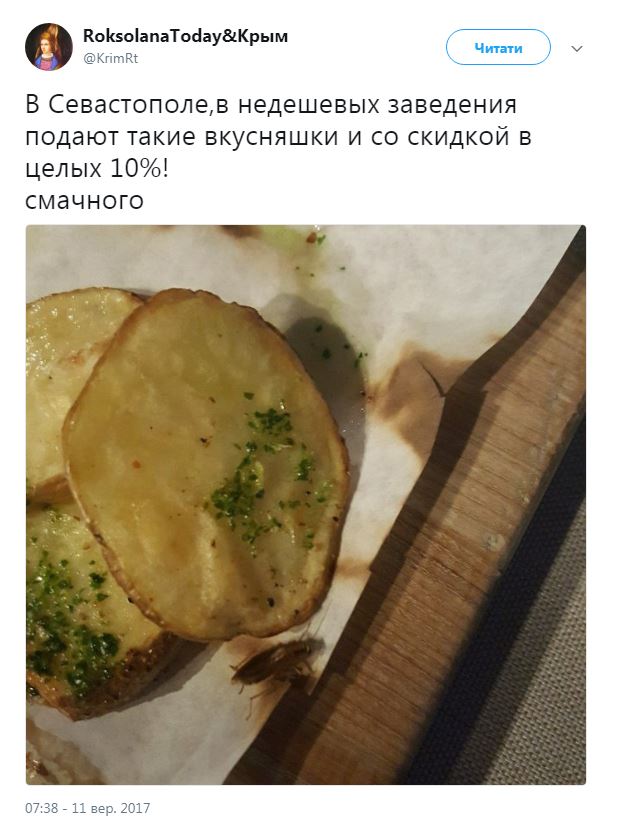 В оккупированном Севастополе продают "вкусняшки" с тараканами
