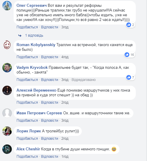 "Коли в душі трохи гонщик": киян обурив тролейбус на зустрічній смузі (відео)
