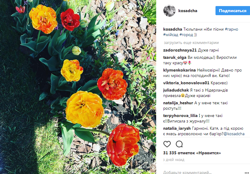 Катя Осадчая порадовала ярким весенним снимком