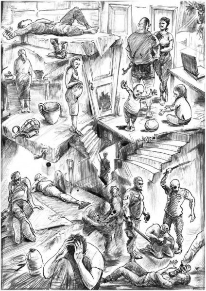 Художник з Донецька показав, що з ним робили терористи "ДНР" у полоні в картинках (фото)